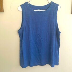Loft blue knit ribbed Harbor tank XL